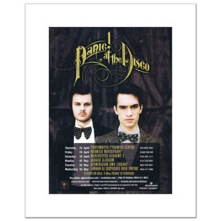 PANIC AT THE DISCO   UK Tour 2011   White Matted Mini Poster