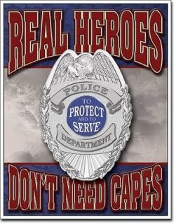 Dont Need Capes Police Funny Metal Tin Sign Home Decor Wall Poster