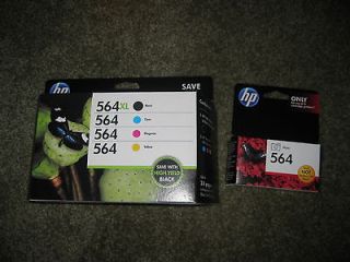 HP GENUINE 564 Color/Blk 5 Ink SET new sealed XL Black,Cyan,Mag enta