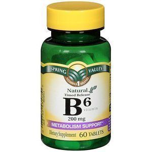 Spring Valley   Vitamin B 6 (Pyridoxine) 200 mg, 60 Tablets  LOT OF 2