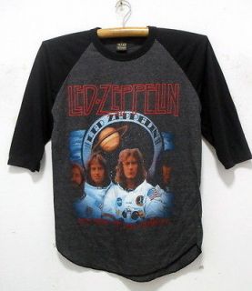 Led Zeppelin 3/4 baseball shirt rock band tour jersey charcoal 41 L