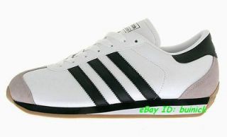 ADIDAS COUNTRY II Trainers White Black Leather Gum running rom new