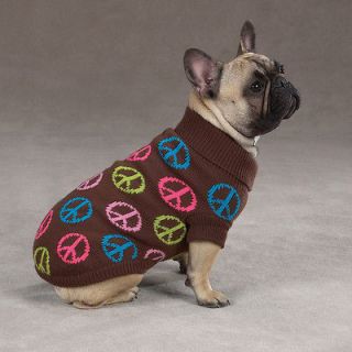 Retro PEACE Sign Dog Sweater SIZE:XXSmall