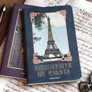 7321 Paris stitch Blank Notebook plain paper journal note pad france