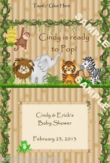 12 Jungle Baby Popcorn Wrappers / Wraps    DIY Shower Favor