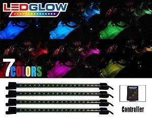 4pc 7 COLOR LED INTERIOR KIT FOOT WELL NEON LIGHTS