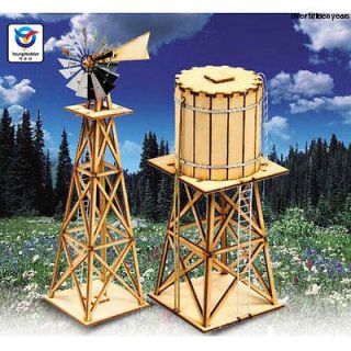 Wooden Model kit] Young modeler Toy hobby HO Series Western Windmill