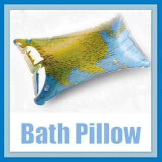 New World Map Bath Tub Bathtub Inflatable PVC Pillow Funtastic Plastic