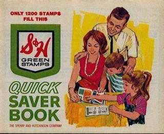 Vintage ~ Collectible 1960s Filled S&H Green Stamps Quick Saver Book