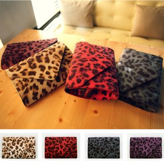 New Hollywood Luxury Style Leopard Print Clutch & Shoulder Messenger