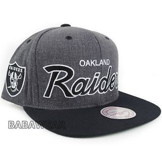 Mitchell Ness SnapBack Cap Charcoal Black Hat NFL Oakland Big BABA