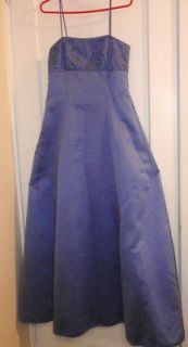 Dillards Elegant Formal Prom Bridesmaid Dress Gown Blue Full Length