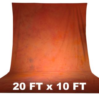 Hand Painted Scenic Muslin Backdrop Photography Dyed Orange Background