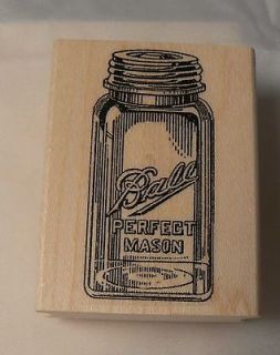 Mason Ball jar rubber stamp WM