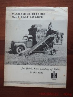 1949 IHC McCormick Deering No. 3 Bale Loader Hay Baler Catalog