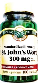 New  Spring Valley St. Johns Wart, 100ct Mood Supporting Pills Ships