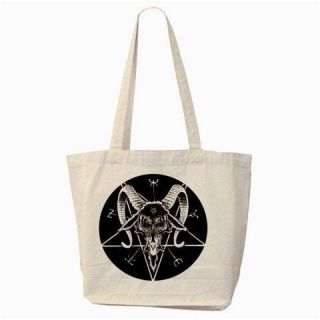 Baphomet Sigil Satanic Goat of Mendes Satan Pentagram Tote Bag + Free