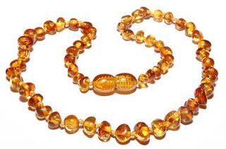 Baltic Amber Beads Baby Necklace 100% Genuine Honey Color.