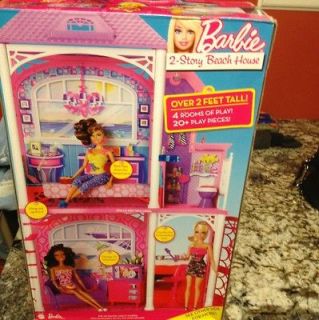 Barbie 2 Story Beach House Over 2 tall Doll House Mattel Y5188 20+ pc