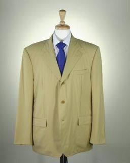 BALENCIAGA* Pour Homme Paris Solid Golden Tan 120s Wool 3 Btn Suit