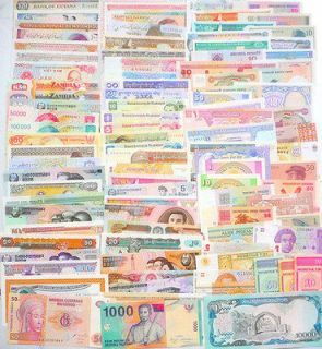 102 Different paper money collection ,worldwide UNC, new banknotes
