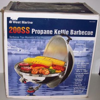 WEST MARINE STAINLESS STEEL 200SS PROPANE KETTLE BARBECUE (NEW)