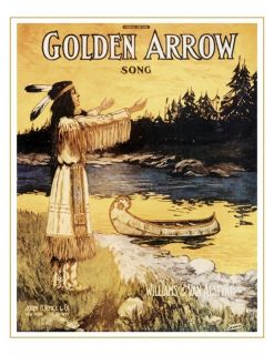 print of Music Cover Song   Golden Arrow   Indian Maiden Boat River