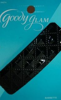 NEW Goody Glam Black Diamond Pattern Barrette #04074