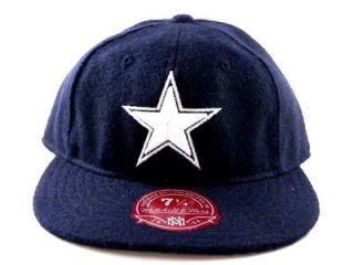 Ness Low Crown Profile Vintage Dallas Cowboy Navy Blue Fitted Hat Men