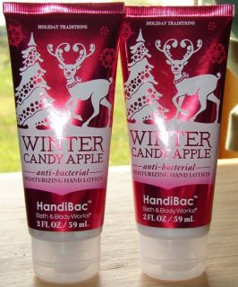 BATH AND BODY WORKS WINTER CANDY APPLE ANTI BACTERIAL HAND LOTION X 2