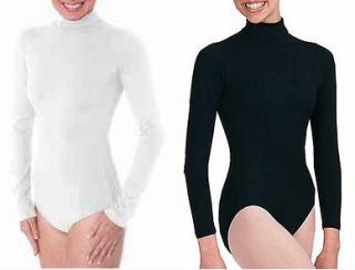 NEW DANSKIN Team & Dance Turtleneck Leotard Bodysuits White or Black