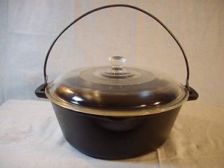 Vintage Cast Iron No. 7 Dutch Oven Stew Pot w / Lid Bale Handle 10 1/8