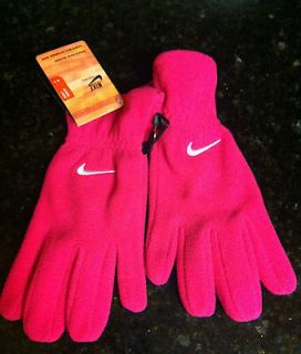 NEW NIKE WOMENS FLEECE GLOVES NWT PINK PETITE SMALL 
