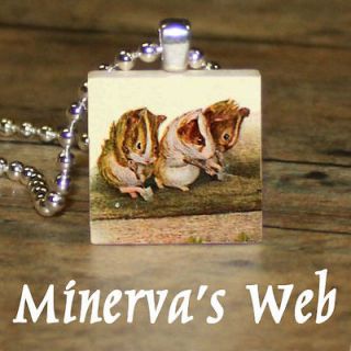 GUINEA PIG Beatrix Potter Art Charm Pendant Necklace by Minervas Web