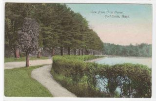 View from Gate House Cochituate MA 1910c postcard