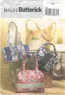 Butterick B4624 Handbags Sewing Pattern ~ Purses From Pre Quilted