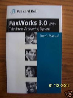 Computer packard bell FaxWorks 3.0 telephone guide