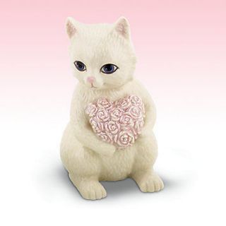 Lenox ~ For You ~ Cat Figurine Holding A Bouquet Of Flowers ~ NIB