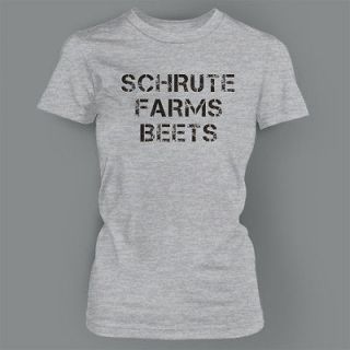 SCHRUTE FARMS BEETS Dwight The Office FUNNY Ladies T Shirt