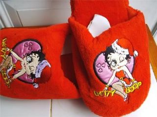Betty Boop Santa Betty Red Plush Slippers
