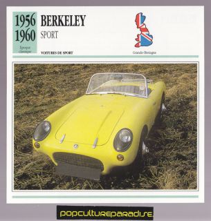 1956 1960 BERKELEY SPORT Car FRENCH SPEC PHOTO CARD