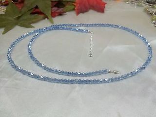 Belly Tummy Chain & Light Blue Sapphire Swarovski Crystal 925 Sterling