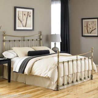 NEW Leighton Antique Brass Baroque Styled Queen Size Bed With Frame
