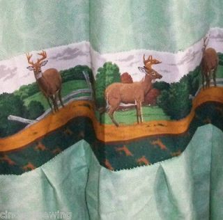 green hunters deer camp window treatment curtain drape valance