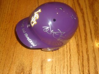 WARREN MORRIS Auto Autograph LSU Baseball Mini Helmet Inscriptions 96