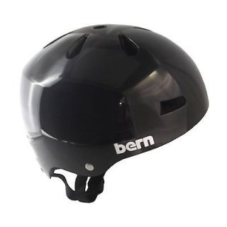 BERN MACON Summer Helmet Gloss Black EPS LARGE Skate Bike NEW