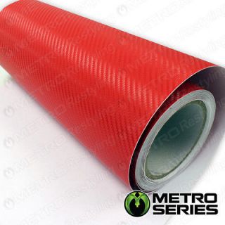 Red Carbon Fiber Vinyl Vehicle Wrap Film Sheet (Fits Dodge Big Horn