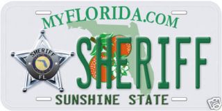 Florida Sheriff Aluminum Novelty Car License Plate