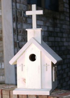 BIRDHOUSE LARGE HANDCRAFTED PAINTABLE COUNTRY CHURCH BIRDHOUSE