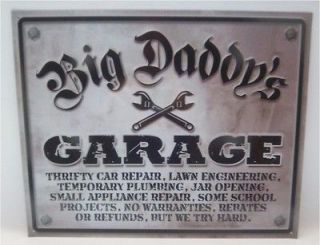 Big Daddys Garage Funny Tin Sign NEW
